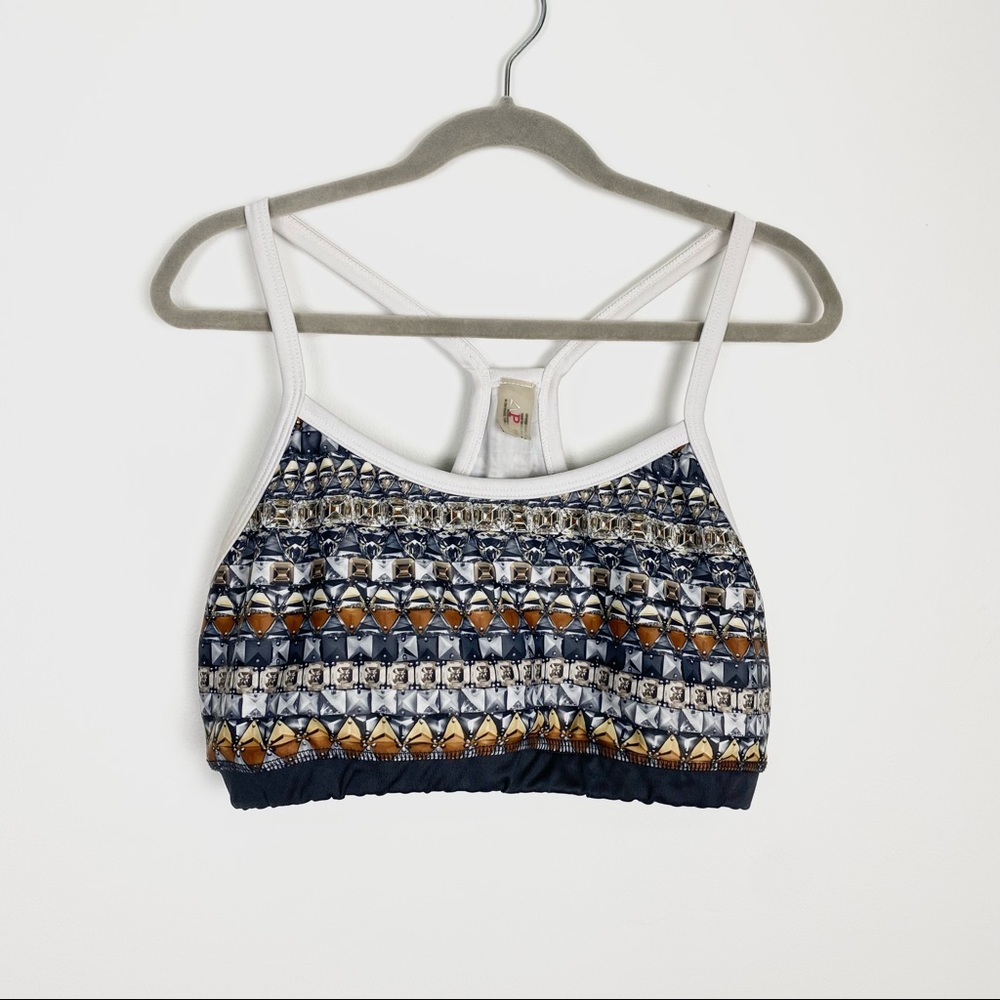 Jewel Pattern Print Racerback Sports Bra